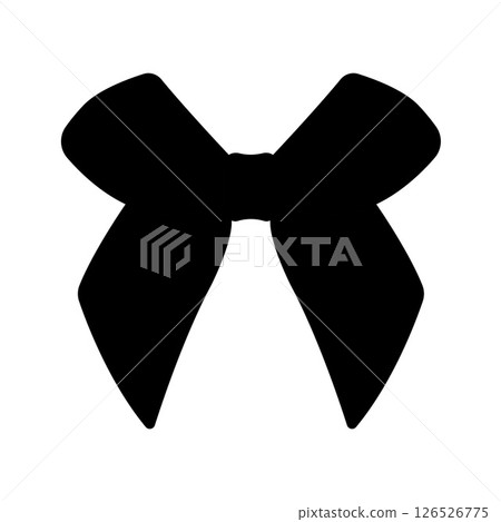 Ribbon Bow Silhouette. Black and White Icon Design Elements on Isolated White Background 126526775