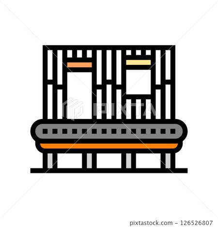 assembly line wood frame house color icon vector illustration assembly line wood frame house color icon vector illustration 126526807
