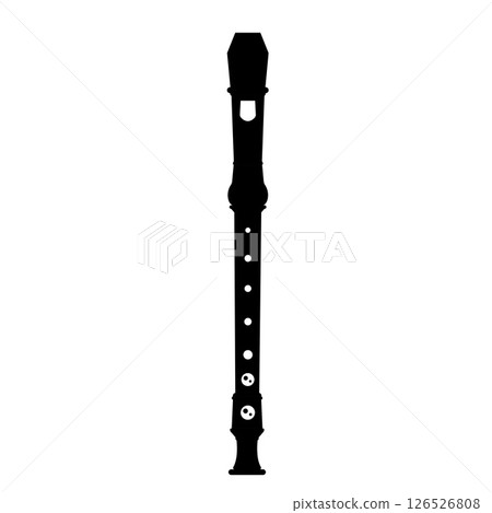 Recorder Silhouette. Black and White Icon Design Elements on Isolated White Background Recorder Silhouette. Black and White Icon Design Elements on Isolated White Background 126526808