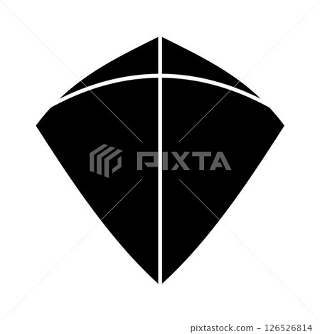 Kite Silhouette. Black and White Icon Design Elements on Isolated White Background 126526814