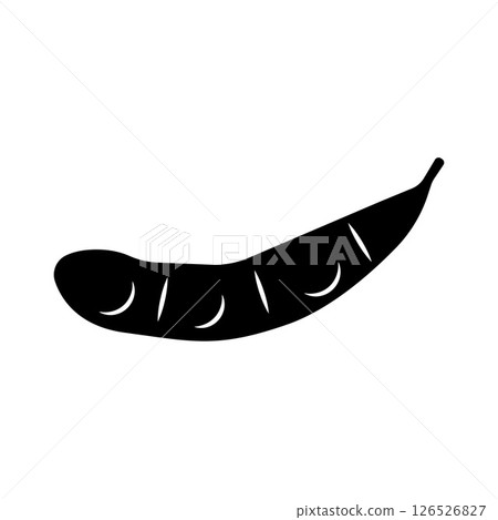 Edamame Silhouette. Black and White Icon Design Elements on Isolated White Background 126526827