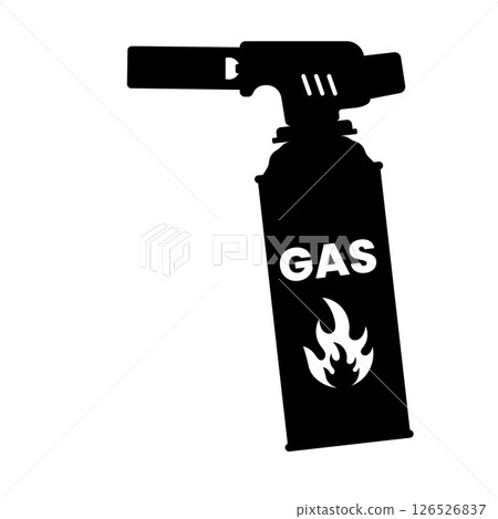 Portable Blow Torch Silhouette. Black and White Icon Design Elements on Isolated White Background 126526837