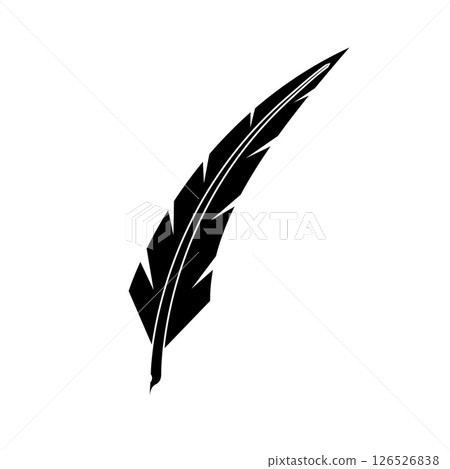Quill Silhouette. Black and White Icon Design Elements on Isolated White Background 126526838