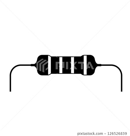 Resistor Silhouette. Black and White Icon Design Elements on Isolated White Background 126526839