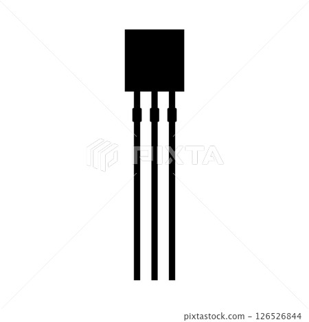 Transistor Silhouette. Black and White Icon Design Elements on Isolated White Background 126526844