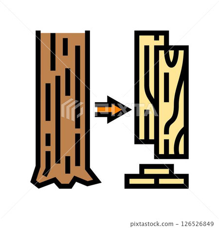 wood cutting frame construction color icon vector illustration wood cutting frame construction color icon vector illustration 126526849