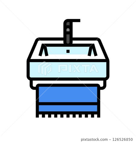 sink towel rack color icon vector illustration 126526850