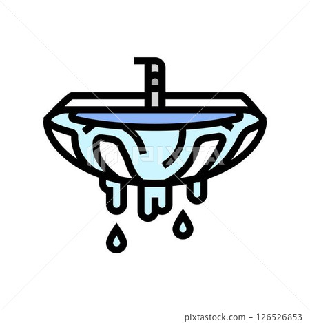 overflowing sink color icon vector illustration overflowing sink color icon vector illustration 126526853