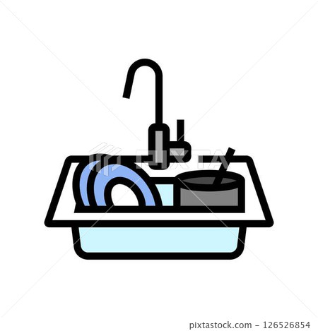 clogged sink color icon vector illustration clogged sink color icon vector illustration 126526854