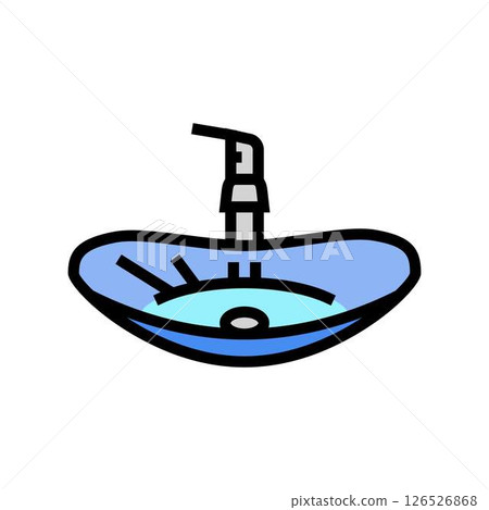 glass bowl sink color icon vector illustration glass bowl sink color icon vector illustration 126526868
