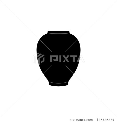 Ceramic Vase Silhouette. Black and White Icon Design Elements on Isolated White Background Ceramic Vase Silhouette. Black and White Icon Design Elements on Isolated White Background 126526875