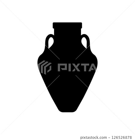 Clay Jar Silhouette. Black and White Icon Design Elements on Isolated White Background Clay Jar Silhouette. Black and White Icon Design Elements on Isolated White Background 126526878