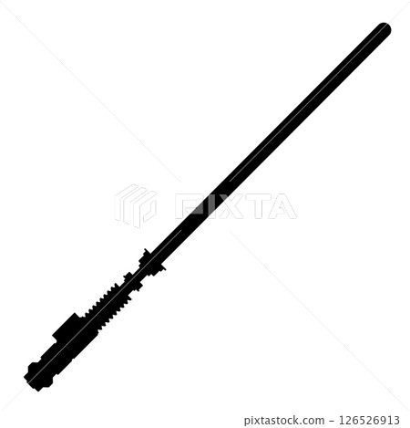 Lightsaber Silhouette. Black and White Icon Design Element on Isolated White Background 126526913