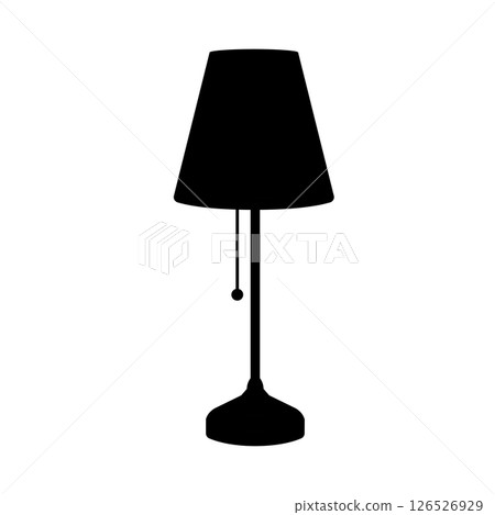 Table Lamp Silhouette. Black and White Icon Design Elements on Isolated White Background 126526929