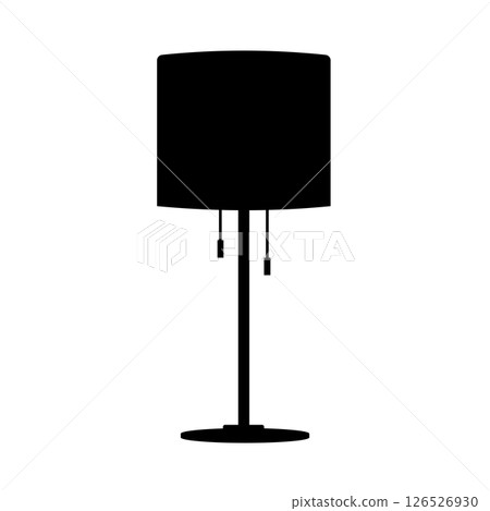 Table Lamp Silhouette. Black and White Icon Design Elements on Isolated White Background 126526930