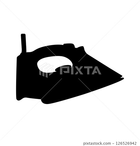 Ironing Clothes Silhouette. Black and White Icon Design Elements on Isolated White Background Ironing Clothes Silhouette. Black and White Icon Design Elements on Isolated White Background 126526942