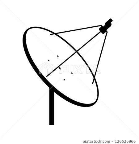 Parabolic Antenna Silhouette. Black and White Icon Design Elements on Isolated White Background Parabolic Antenna Silhouette. Black and White Icon Design Elements on Isolated White Background 126526966