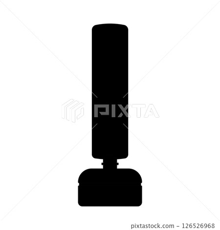 Punching Bag Silhouette. Black and White Icon Design Elements on Isolated White Background 126526968