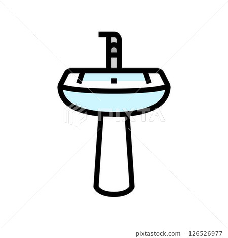 pedestal sink color icon vector illustration 126526977
