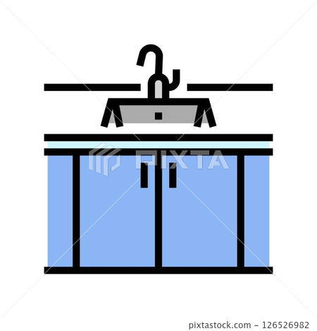 undermount sink color icon vector illustration undermount sink color icon vector illustration 126526982