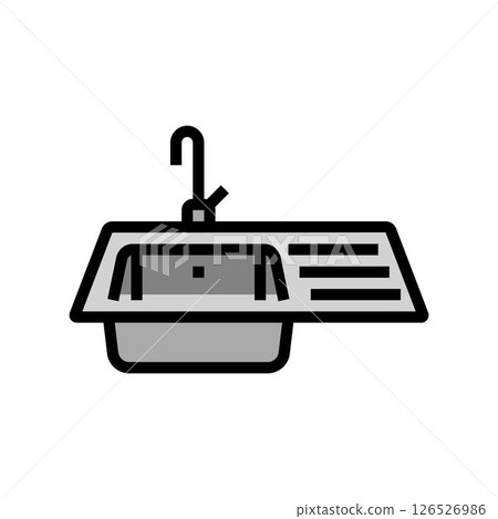 kitchen sink color icon vector illustration 126526986