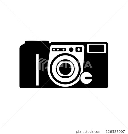 Camera Black and White Icon Design Element on Isolated White Background. Camera Black and White Icon Design Element on Isolated White Background. 126527007