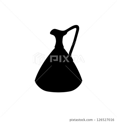 Clay Water Jug Silhouette. Black and White Icon Design Elements on Isolated White Background Clay Water Jug Silhouette. Black and White Icon Design Elements on Isolated White Background 126527016