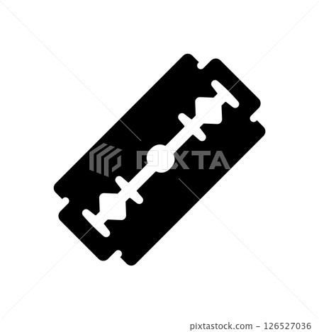 Double Edge Razor Blade Silhouette. Black and White Icon Design Element on Isolated White Background Double Edge Razor Blade Silhouette. Black and White Icon Design Element on Isolated White Background 126527036
