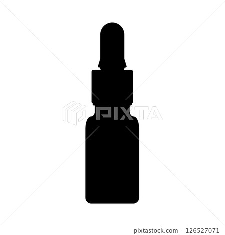 Serum Bottle Silhouette. Black and White Icon Design Element on Isolated White Background Serum Bottle Silhouette. Black and White Icon Design Element on Isolated White Background 126527071