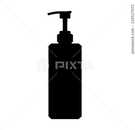 Shampoo Bottle Silhouette. Black and White Icon Design Element on Isolated White Background Shampoo Bottle Silhouette. Black and White Icon Design Element on Isolated White Background 126527072