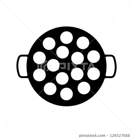 Takoyaki Stove Silhouette. Black and White Icon Design Element on Isolated White Background Takoyaki Stove Silhouette. Black and White Icon Design Element on Isolated White Background 126527088