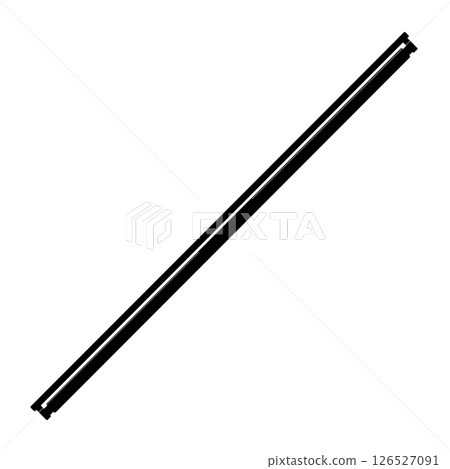 Tube Light Silhouette. Black and White Icon Design Element on Isolated White Background 126527091