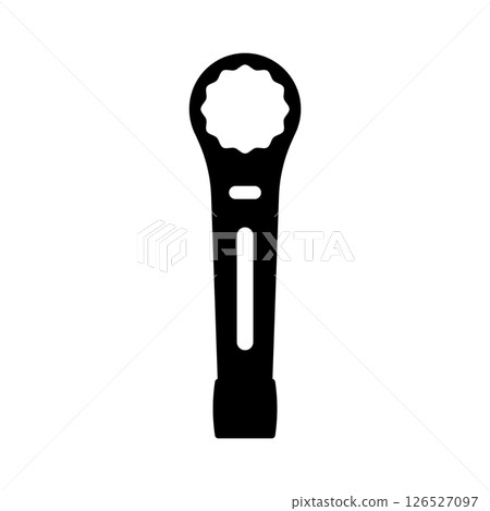 Wrench Silhouette. Black and White Icon Design Element on Isolated White Background Wrench Silhouette. Black and White Icon Design Element on Isolated White Background 126527097