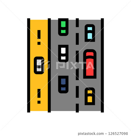 emergency lane highway road color icon vector illustration emergency lane highway road color icon vector illustration 126527098