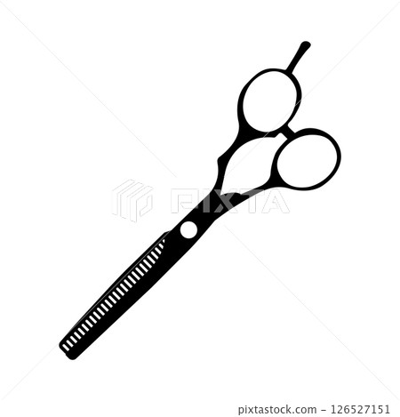 Hair Cutting Scissors Black and White Icon Design Element on Isolated White Background 126527151