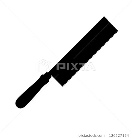 Handsaw Silhouette. Black and White Icon Design Elements on Isolated White Background Handsaw Silhouette. Black and White Icon Design Elements on Isolated White Background 126527154