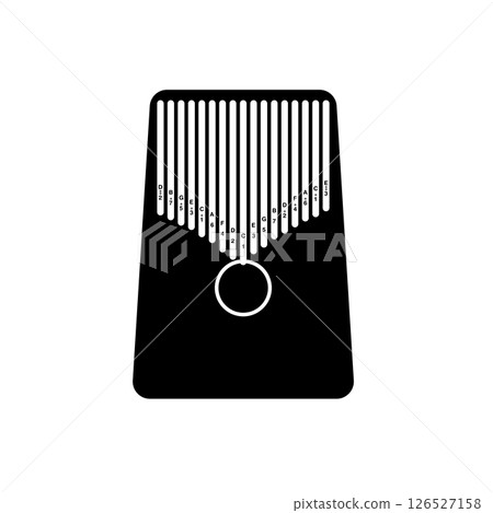 Kalimba Silhouette. Black and White Icon Design Element on Isolated White Background 126527158