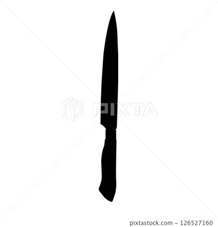 Kitchen Knife Black and White Icon Design Element on Isolated White Background Kitchen Knife Black and White Icon Design Element on Isolated White Background 126527160