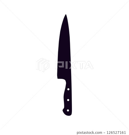 Kitchen Knife Black and White Icon Design Element on Isolated White Background Kitchen Knife Black and White Icon Design Element on Isolated White Background 126527161