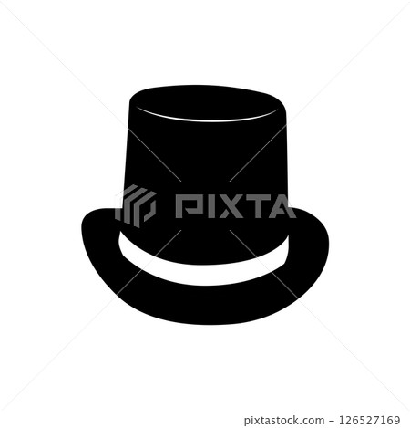 Magician Hat Silhouette. Black and White Icon Design Element on Isolated White Background Magician Hat Silhouette. Black and White Icon Design Element on Isolated White Background 126527169