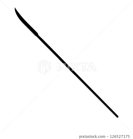 Naginata Silhouette. Black and White Icon Design Elements on Isolated White Background 126527175