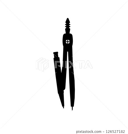 Pair of Compasses Black and White Icon Design Element on Isolated White Background Pair of Compasses Black and White Icon Design Element on Isolated White Background 126527182