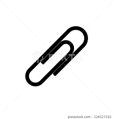Paper Clip Black and White Icon Design Element on Isolated White Background Paper Clip Black and White Icon Design Element on Isolated White Background 126527183