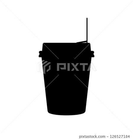 Paper Cup Silhouette. Black and White Icon Design Element on Isolated White Background Paper Cup Silhouette. Black and White Icon Design Element on Isolated White Background 126527184