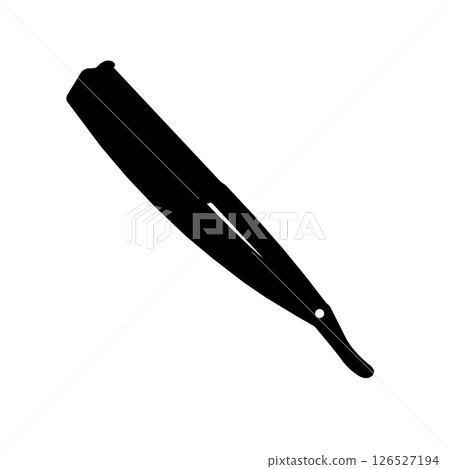 Straight Razor Black and White Icon Design Element on Isolated White Background Straight Razor Black and White Icon Design Element on Isolated White Background 126527194