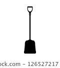 Shovel Silhouette. Black and White Icon Design Element on Isolated White Background 126527217