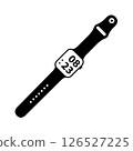 Smartwatch Silhouette. Black and White Icon Design Elements on Isolated White Background 126527225