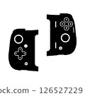 Smartphone Gamepad Black and White Icon Design Element on Isolated White Background 126527229