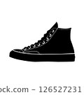 Sneakers Silhouette. Black and White Icon Design Element on Isolated White Background 126527231
