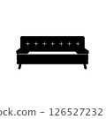 Sofa Silhouette. Black and White Icon Design Element on Isolated White Background 126527232
